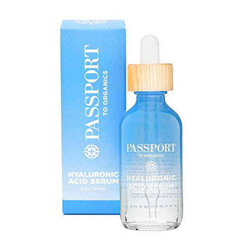 Passport to Organics - Soro de Ácido Hialurônico Orgânico e Vegano – 100% Puro, Solução de 1% – 60ml