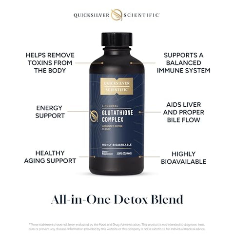 Glutationa Complexa – Suplemento Antioxidante de Absorção Superior com Glutationa Líquida – Marca Quicksilver Scientific - Quicksilver Scientific