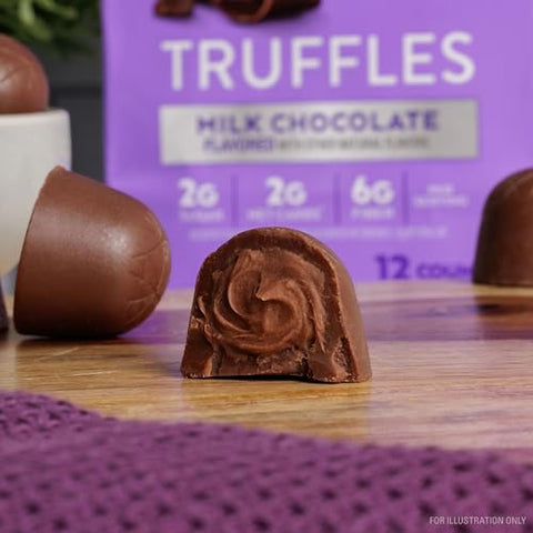 Endulge Trufas de Chocolate ao Leite, Baixo Açúcar, Baixo Carboidrato, Amigável à Dieta Keto, 6 Pacotes (12 Trufas Cada Pacote) - Atkins