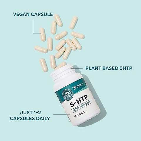5-HTP Cápsulas, 60 Porções – Equilíbrio Saudável do Humor - Vimergy