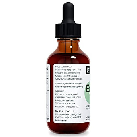 HERBANA MANUFACTURING - Echinacea Extrato Líquido 60ml – Raiz, Folha, Flor, Semente Orgânicos – Suplemento Herbal Natural – Suporte ao Corpo e Sistema Imunológico – Tintura de Alta Potência – 45 Dias de Fornecimento