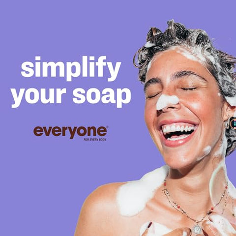 everyone for every body - Everyone 3-em-1 Sabonete, Gel de Banho, Espuma de Banho, Shampoo, 32 Onças (Pacote com 2), Lavanda e Aloe, Limpeza de Coco com Extratos de Plantas e Óleos Essenciais Puros