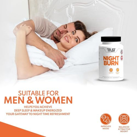 TRUST SUPPLEMENT - Night Burn – Suplemento Noturno para Apoio à Saúde e Sono Melhorado – Fórmula Natural de Bem-Estar para Homens e Mulheres