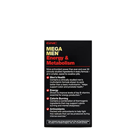 Mega Men Energy Metabolism 90 Caplets – Suplemento para Energia e Metabolismo Masculino - GNC