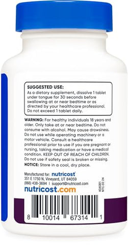 Melatonina 5mg, 240 Comprimidos de Dissolução Rápida (Sabor de Frutas Vermelhas) – Sem OGM, Sem Glúten - Nutricost