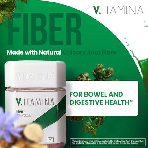 V ITAMINA - Fiber Gummies – Suplemento de Fibra Alimentar 5g para Saúde Digestiva