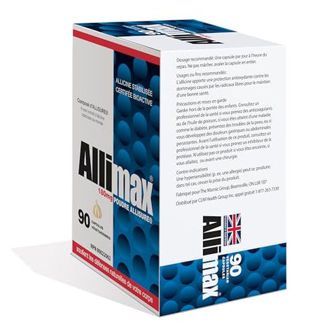 180mg 90 Cápsulas – Suplemento de Alho Allicin para Fortalecer a Imunidade do Corpo. Contém Allicin Bioativo Estabilizado e Potente, Extraído de Fontes Limpas - ALLIMAX