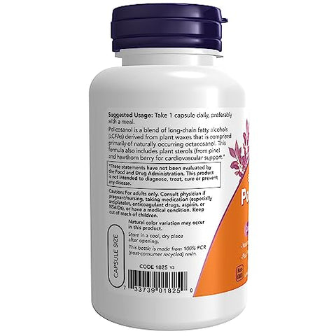 Suplementos, Policosanol 40mg com Fitosteróis de Pinheiro e Espinheiro, Extra Forte, 90 Cápsulas Vegetais - NOW Foods