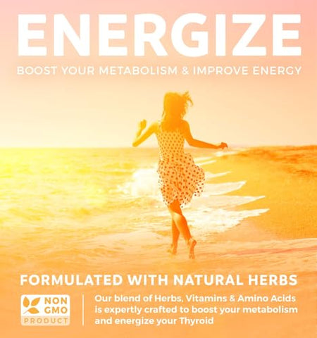 Healths Harmony - Thyroid Support with Iodine – 120 Cápsulas (Non-GMO) Aumente sua Energia – Raiz de Ashwagandha, Zinco, Selênio, Complexo de Vitamina B12 – Suplemento para Saúde da Tireoide para Mulheres e