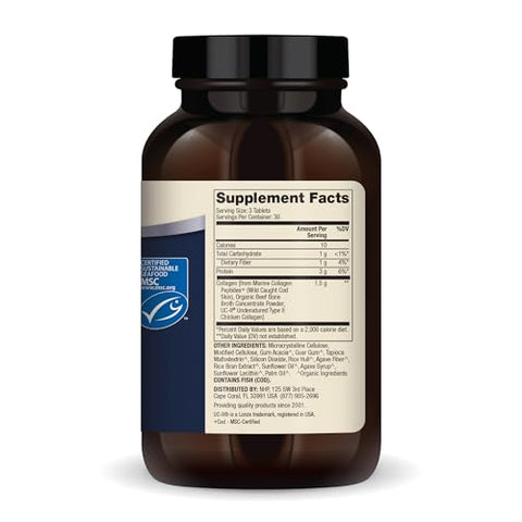 Complexo de Colágeno em Comprimidos, 30 Porções (90 Comprimidos), Suplemento Alimentar, Promove Pele com Aparência Jovem, Não-OGM, Certificado MSC - Dr. Mercola
