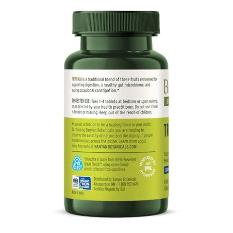 Triphala Tablets – Suplemento Orgânico de Triphala com Amla e Haritaki | 60 comprimidos | 100% Natural | Frete Grátis - Banyan Botanicals