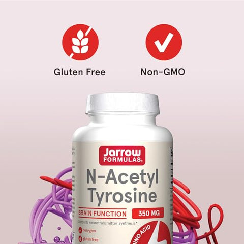 N-Acetyl Tyrosine 350 mg – Suporte Cerebral com Vitamina B6 – 120 Cápsulas - Jarrow Formulas