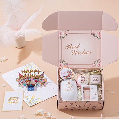Uwingess - Presentes de Aniversário para Mulheres, Conjunto de Banho Relaxante Spa Feliz Ideias de Cestas de Presente para Ela, Mãe, Irmã, Amigas, Colega de Trabalho, Esposa, Namorada, Filha, Presentes Únicos para Mulheres que Possuem