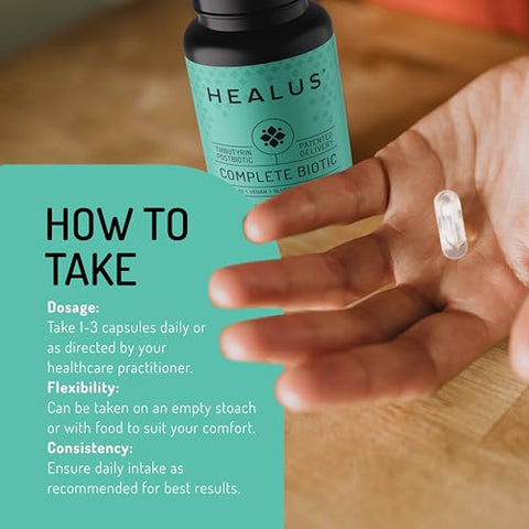 Healus - 60 Cápsulas de Suplemento de Tributirina Pós-biótica – Saúde Intestinal – Suplemento de Saúde Intestinal com Butirato
