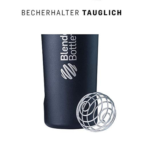 Radian Shaker Cup Garrafa de Água Isolada em Aço Inoxidável com Misturador de Arame, 26-Ounce, Preto Fosco – 750ml - BlenderBottle