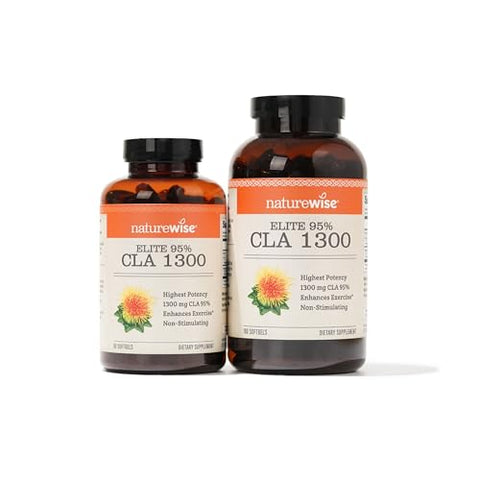 CLA 1300 – Suplemento de CLA com 95% de Ácido Linoleico Conjugado Ativo para Mulheres e Homens, Não Estimulante, Auxilia na Perda de Peso - NatureWise