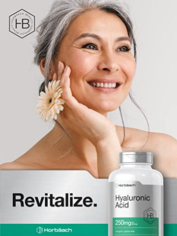 Cápsulas de Ácido Hialurônico | 250 mg | 240 Unidades | Suplemento Sem OGM e Sem Glúten - Horbäach