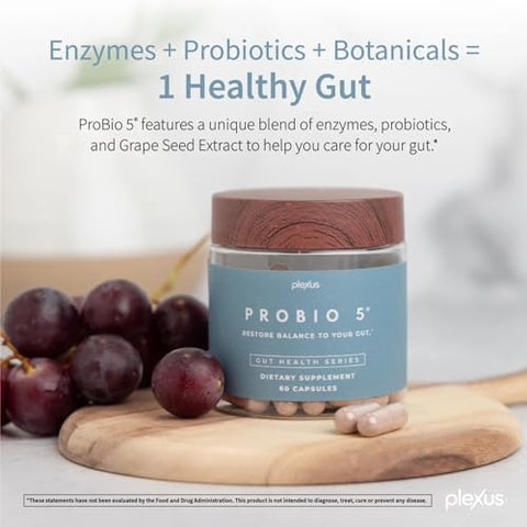 ProBio 5®: Fórmula Probiótica Avançada para Saúde Digestiva – 60 cápsulas - Plexus