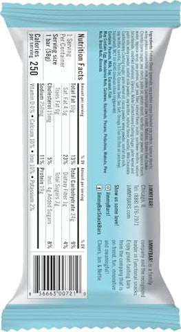 JIMMYBAR - JiMMY’S! Barra de Proteína Funcional – Cookies and Cream – 12 Unidades – 18g Proteína com Cafeína, Ômega 3 e Óleos MCT – Baixo teor de açúcar, sem glúten, Energizante