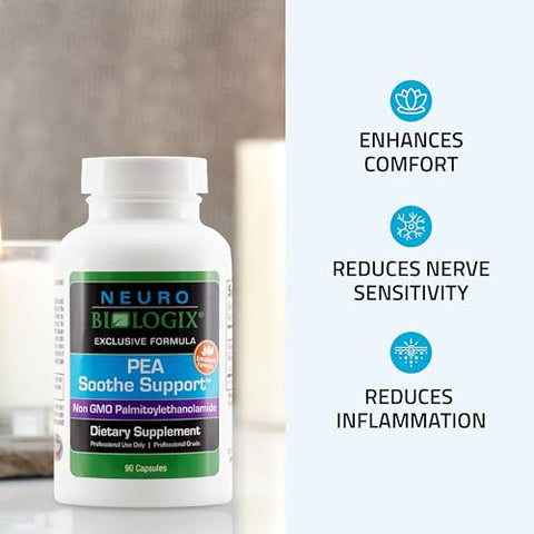 Neuro biologix - Neuro Biologix Pea Soothe Support – Palmitoylethanolamide para Alívio Natural da Dor, 90 Cápsulas