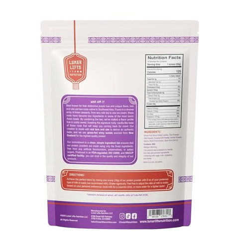 Lunar Lifts Nutrition - Pó de Proteína de Taro Ube para Chá de Bolhas | 26g de Pó de Chá de Leite de Taro | Pó de Proteína Isolada de Soro de Leite | Alto Teor de Proteína para Bubble Tea | Sem Açúcares Adicionados ou Ingredientes Artificiais