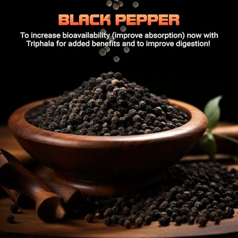 Kailash Herbals - Triphala Cúrcuma Curcumina 1950MG com Pimenta Preta, 100 Cápsulas Veganas, Digestão