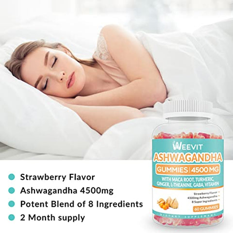 WEEVIT - Gummies de Ashwagandha 4500mg para Mulheres – Potência e Bem-Estar Feminino