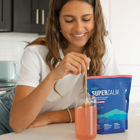 Supercalm: Pó para Bebida de Framboesa Limonada, L Teanina, Ksm-66 Ashwagandha, Glicinato de Magnésio, Vitamina D3 – Relaxamento e Bem-Estar - Nello