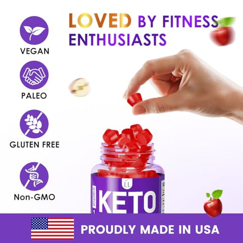 EAONE - (2 Pacotes 3000mg) Gomas Avançadas de Keto Acv, Gomas de Keto Leve, Com Acv B6 B12 Folate, para Perda de Peso, Suplemento de Gomas Keto para Mulheres e Homens