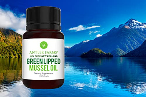 Óleo de Mexilhão de Lábios Verdes da Nova Zelândia 100% Puro, Equivalente a 12.500mg, 120 Cápsulas – Poderoso Extrato 125:1, Suprimento de 2 Meses - Antler Farms