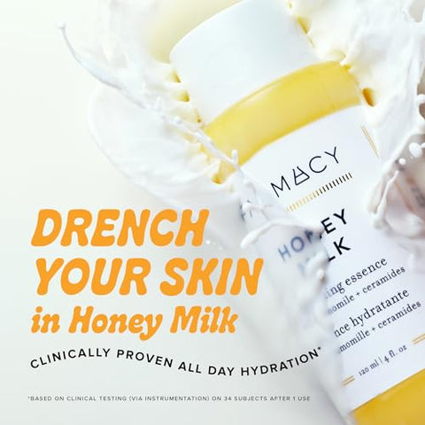 Honey Milk Hydrating Essence com Ceramidas – Primer Facial Hidratante, Restaura a Barreira de Umidade, Suaviza Rugas | 30ml - Farmacy