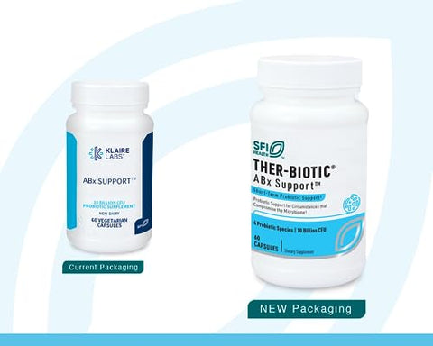 ABX Support Probiótico – 10 Bilhões UFC para Apoio Durante Terapia Antibiótica, Hipoalergênico - Klaire Labs
