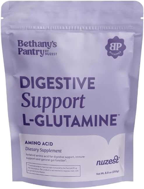 Bethany’s Pantry – Pó de L-Glutamina para Suporte Digestivo – Suplemento Dietético de Aminoácidos – Saúde Intestinal e Imunológica 250g (50 Porções) - Nuzest