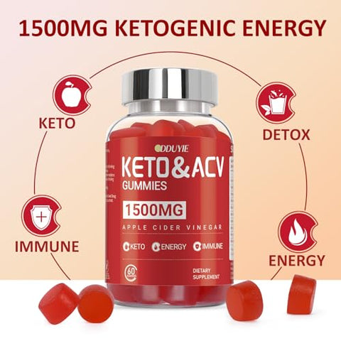 DDUYIE - Keto ACV Gummies – Gomas de Vinagre de Maçã 1500mg – com Romã e Beterraba