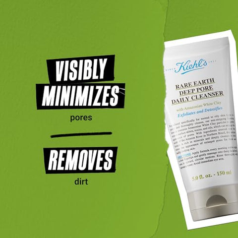 Kiehl’s Rare Earth Deep Pore Daily Cleanser – Limpeza Diária Suave e Esfoliante para Pele Oleosa, Detoxifica – 100g