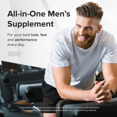SIRAH - Suplemento Masculino Potencializador de Testosterona – Aumento de Desempenho para Homens – Potencializador de Testosterona para Resistência, Impulso, Resistência, Força, Tamanho, Libido