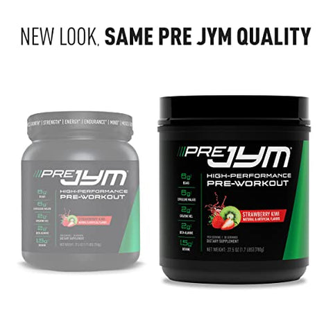 JYM Supplement Science - PRE JYM 30 Porções – Morango Kiwi | Energize seus treinos com a fórmula poderosa | Pré-treino de alta qualidade | Marca PRE JYM