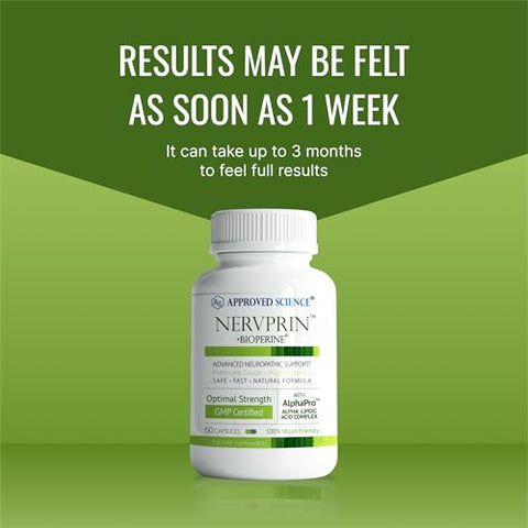 Nervprin – Suporte para Nervos – Benfotiamina, B12, Ácido R-Alpha-Lipoico, Corydalis, Boswellia, BioPerine – 60 Cápsulas – Fabricado nos EUA - Approved Science
