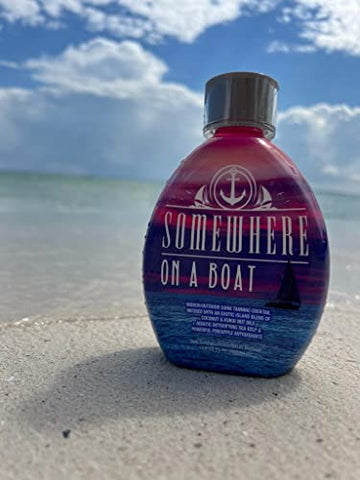 DARK TANS EXCLUSIVE - Bronzeador Somewhere On A Boat para Camas de Bronzeamento Interno/Bronzeado ao Sol com Óleo de Coco, Abacaxi – 200ml