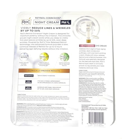 Creme Noturno Retinol Correxion, 42 ml (Pacote com 2) – Cuidados com a Pele - RoC