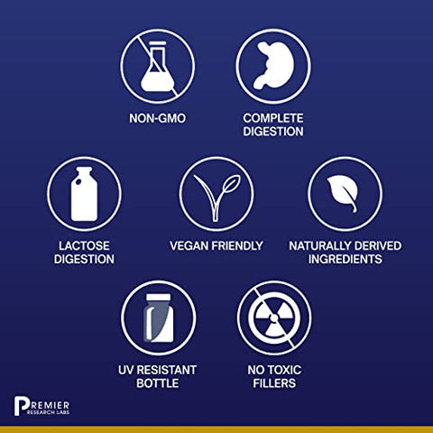 Enzimas Digestivas Ativas com Probióticos e Prebióticos | Suporte Digestivo Completo – com Amilase, Protease | 100g - Premier Research Labs