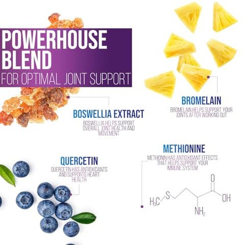 Health Nutrition Naturals - Suplemento Complexo MSM com Glucosamina, Condroitina, Cúrcuma, Boswellia e Quercetina para Articulações, Costas, Mãos, Ossos e Joelhos – Marca em Destaque