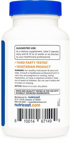 Extrato de Germen de Trigo com Spermidina, 1500mg, 120 Cápsulas – 15mg de Spermidina por Porção, 40 Porções, Vegetariano e Não-OGM - Nutricost