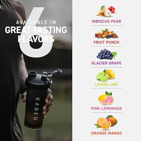 Pó Hidratante de Eletrólitos Kaged | Hydracharge Laranja Manga | Bebida Esportiva para Homens e Mulheres | Pré, Pós e Durante o Treino | 60 Porções