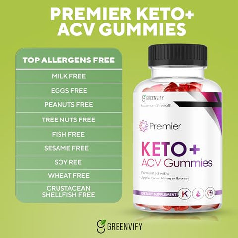 GREENVIFY - Premier Keto ACV Gummies – Gomas de Vinagre de Maçã para Perda de Peso Avançada