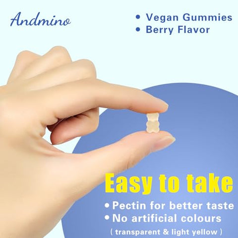 andmino - L-Lysine Gummies 1000 mg com Trehalose – Gomas de L Lisina para os Lábios | Marca: L-Lysine Gummies