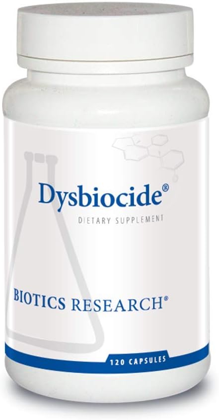 Dysbiocide: Suporte à saúde intestinal normal, cicatrização de tecido intestinal danificado – 120 Cápsulas - Biotics Research