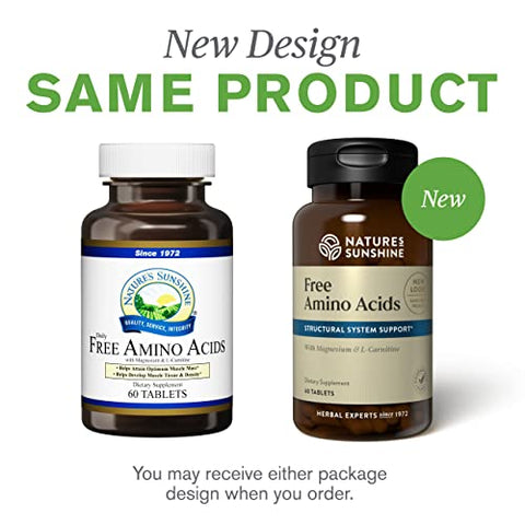 Nature's Sunshine - Nature’s Sunshine Aminoácidos Livres, 60 Comprimidos | Ajuda no Desenvolvimento, Construção e Manutenção do Tecido Muscular, Fortalecendo e Aumentando a Resistência Muscular