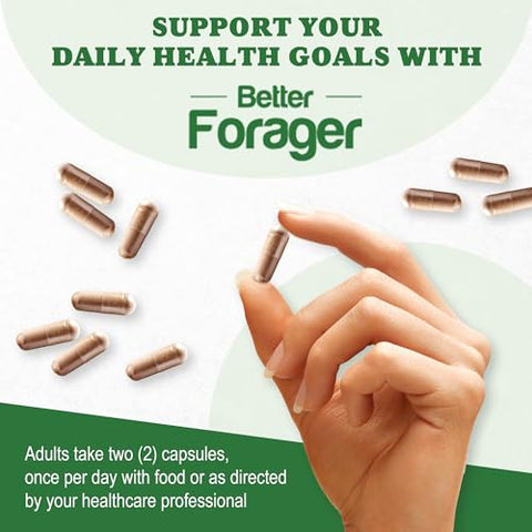 Better Forager - Cápsulas Complexas de Cogumelo, Suplemento de 13 Cogumelos, Cogumelo do Leão, Reishi, Cordyceps, 13 em 1