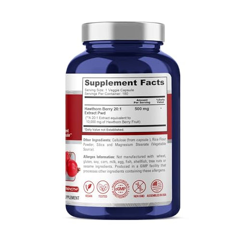 Extrato de Espinheiro Alvar 10.000mg por Cápsula Vegetal, 180 Unidades, 20:1, Vegano, Não-OGM - NusaPure